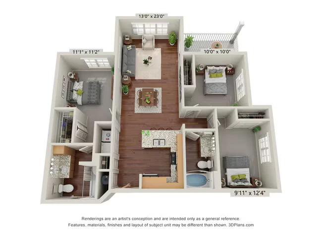Three Bedroom - C 7307 floor plan